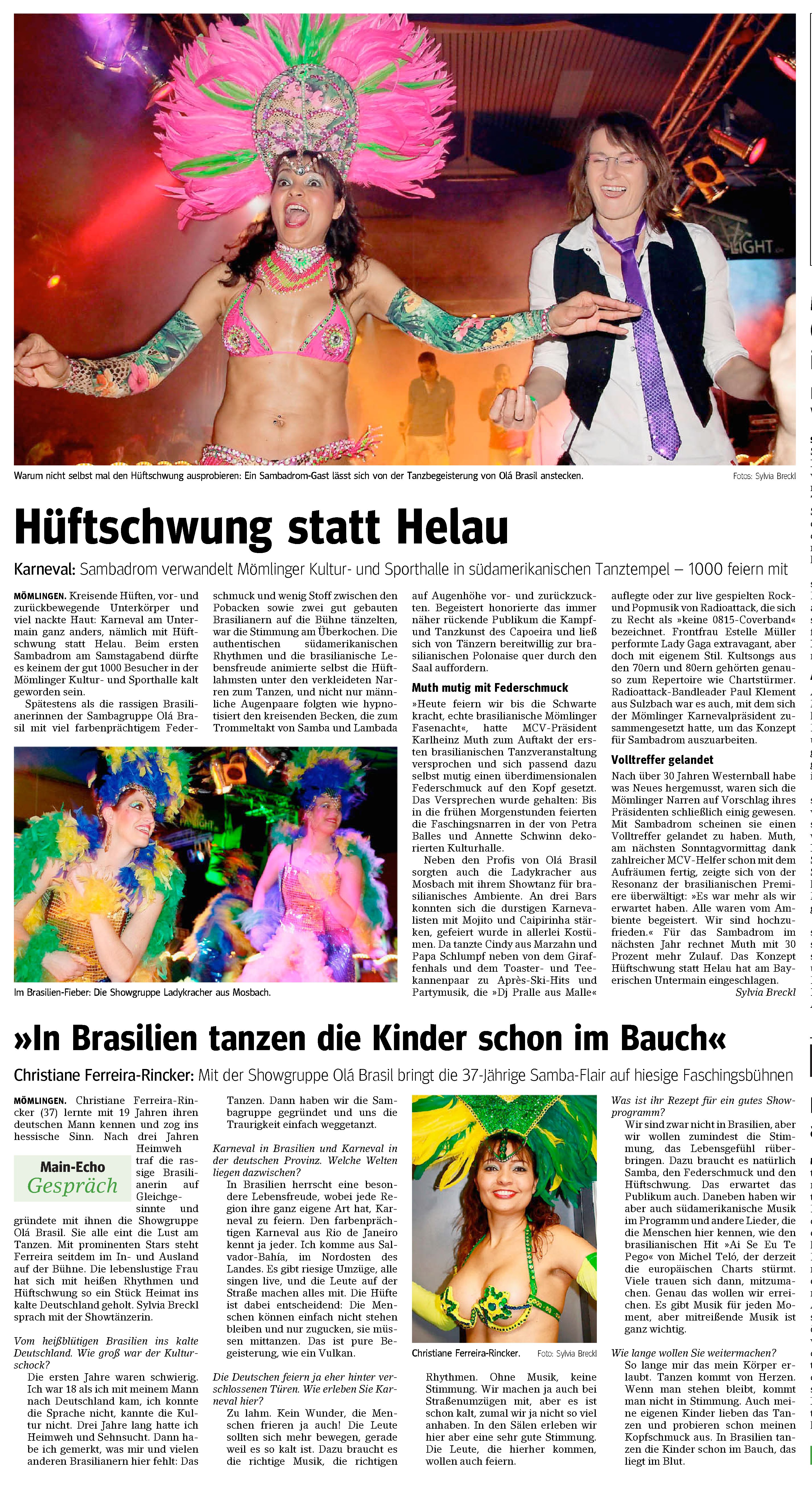 Main Echo Pressebericht Sambadrom