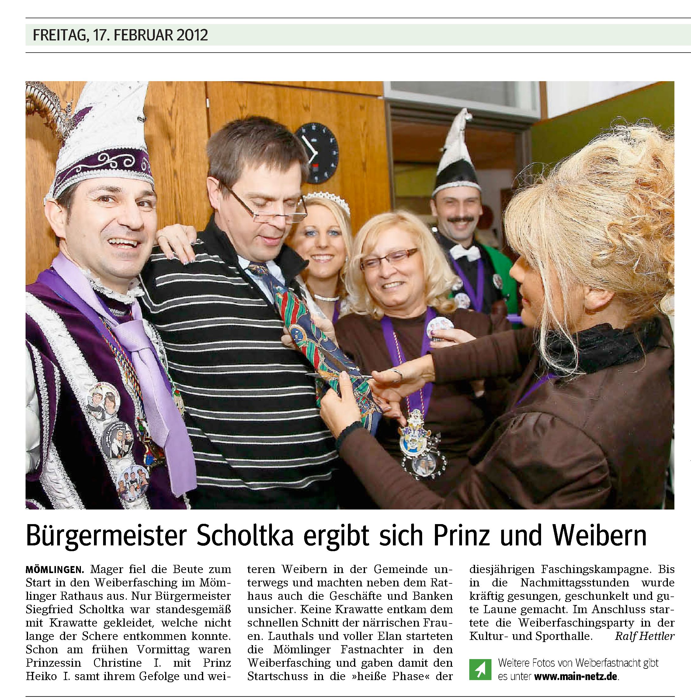 Main Echo Pressebericht Weiberfasching