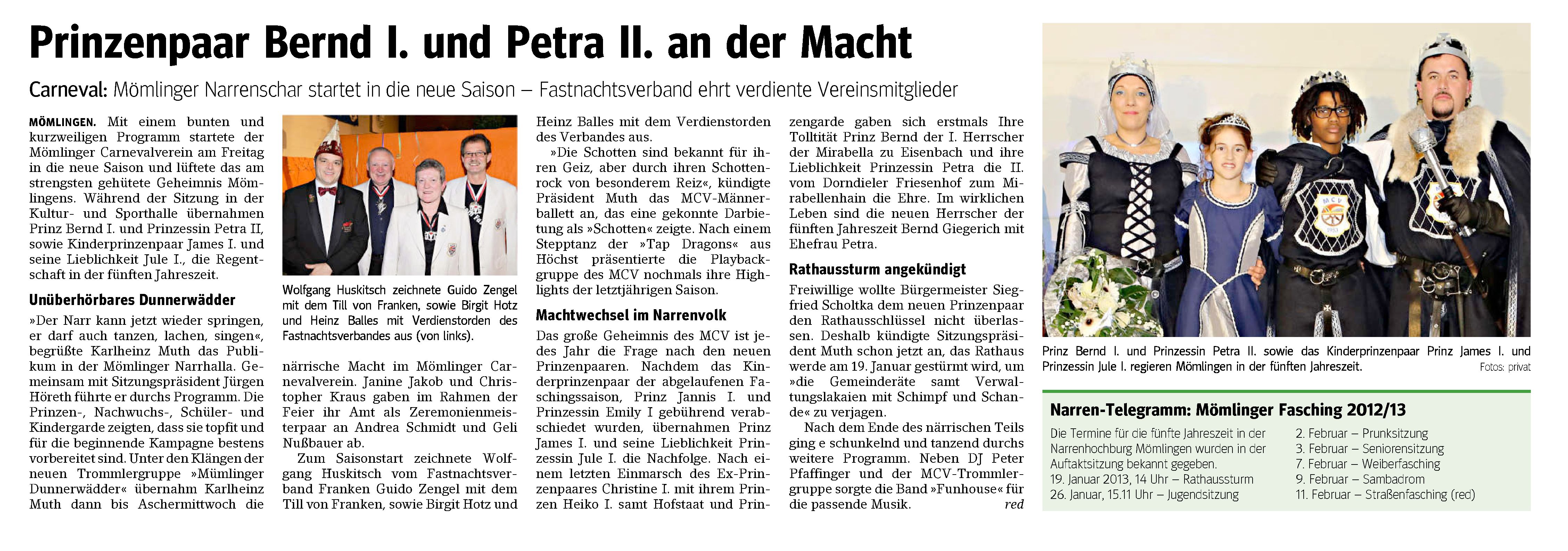 Main Echo Pressebericht Faschingseröffnung