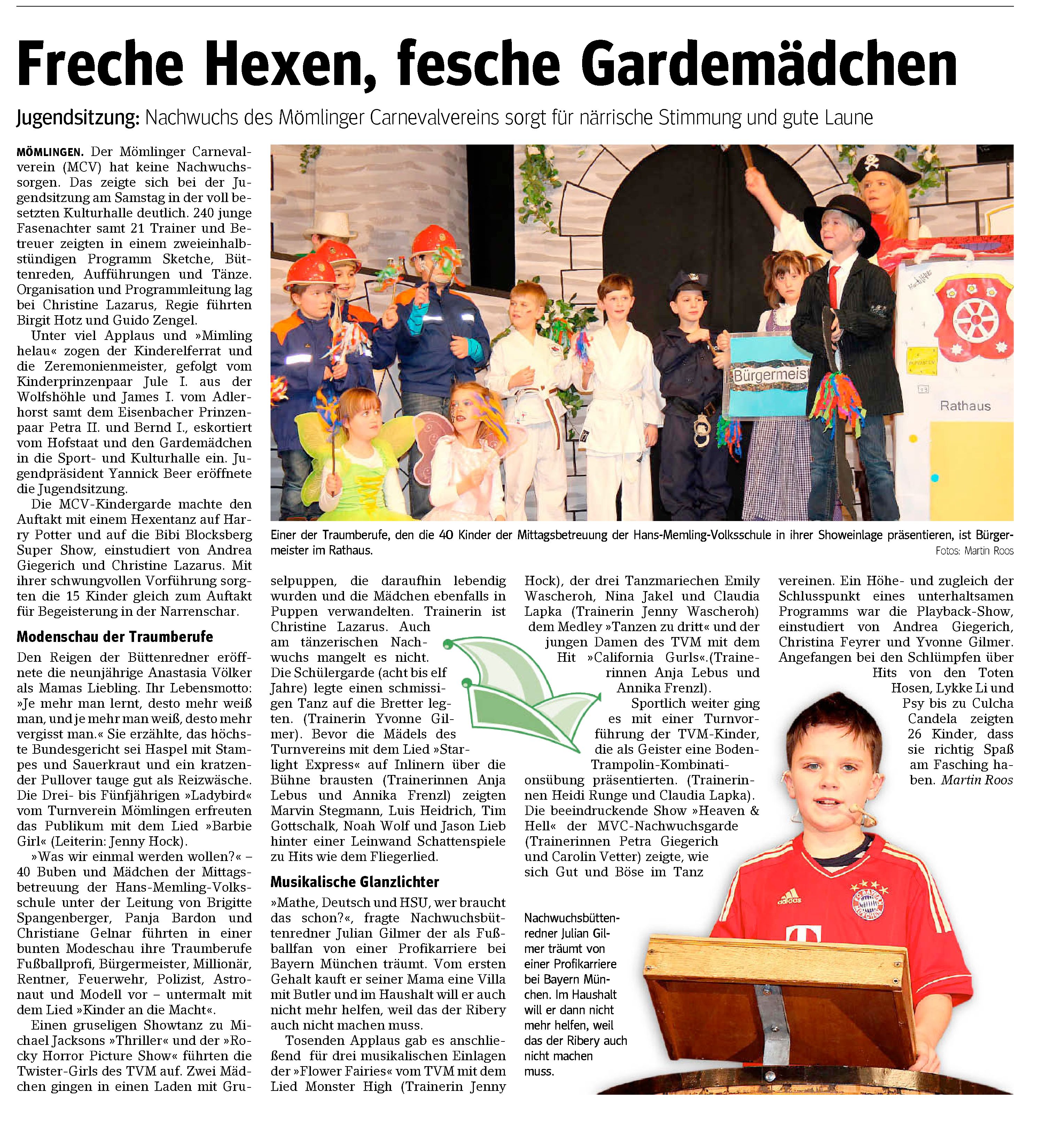 Main Echo Presseartikel  Jugendsitzung